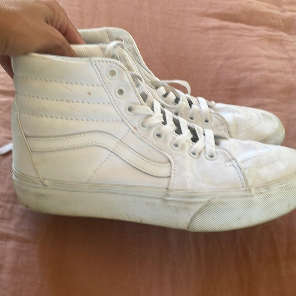 Vans Sk8 Hi white sneakers
